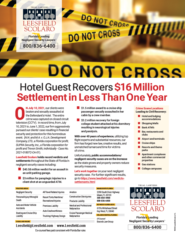 Leesfield Scolaro Trial Magazine adv